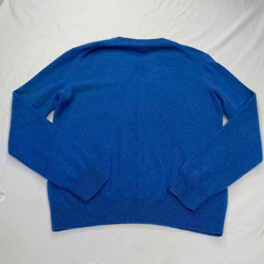 Paolo Mondo Mens Cashmere V-Neck Sweater Blue 2-Ply Pullover RN113286 Size M - Picture 7 of 7